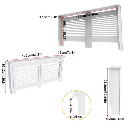 100cm high radiator cover - 100cm, wood