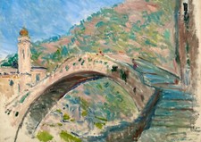 Claude Monet, Bridge at Dolceacqua 1884 Wall Art Print Painting Poster A3 A4