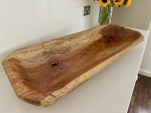 Oblong wooden bowl - oblong,
