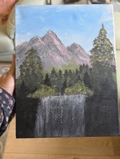 Acrylic canvas waterfall - acrylic, on