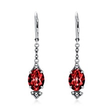 Vintage Garnet Red Earrings