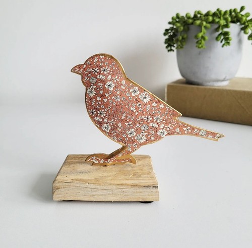 Floral bird chunky wooden - chunky,