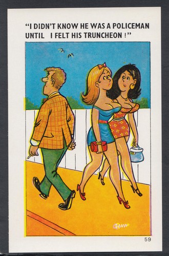Comic postcard police saucy - comic,