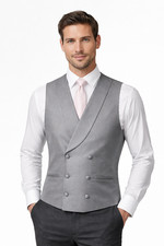 Grey Double Breasted Waistcoat