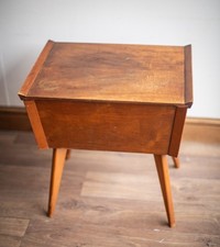 Vintage - Mid-Century Teak Sewing Box - Side Table - Solid Wood - By Vereston