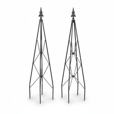 2x 1.22m Black Steel Garden