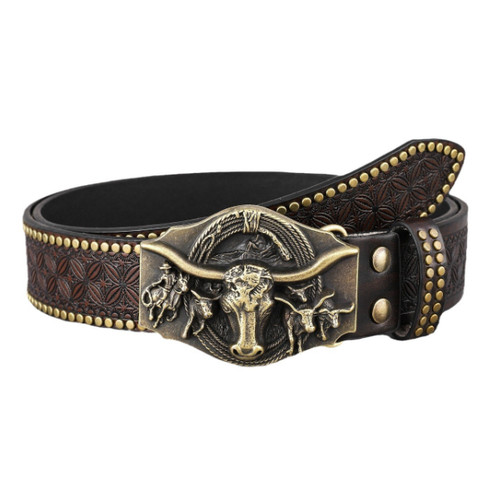 Men western cowboy belt - men's,