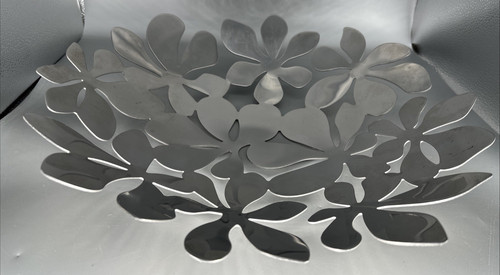 Silver floral daisy - silver,