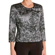 kaliko grey floral occasion party blazer jacket size 12 smart wedding