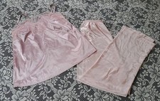 Satin Lounge Pajama Set L Pink