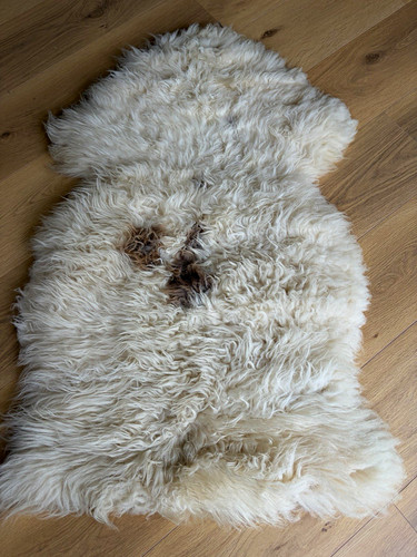 White brown sheepskin - white, hide