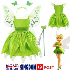 Girls Tinkerbell Fairy Cosplay Costume Kid Party Princess Dress Outfit Halloween