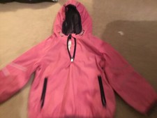 GIRLS PINK M&S WATERPROOF THIN JACKET AGED 2-3 YEARS GOOD CONDITION 
