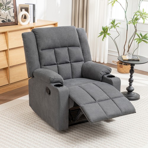 Grey fabric sofa footrest - fabric, w/