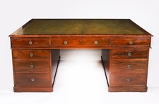 Antique George III Flame Mahogany Partners Pedestal  Desk C1790 18th Century