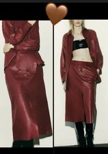 ZARA LEATHER Co-ord MIDI SKIRT
