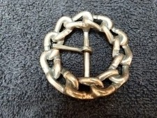 VINTAGE CAST BRASS BELT BUCKLE CHAIN PUNK ERA 1970s