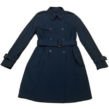 Jack Wills Trench Coat Jacket Size UK 8 Navy Double Breasted Belted Womens Smart