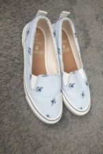 Ladies Fat Face Pumps Organic Cotton Sneakers Plimsolls Shoes Uk 5.5