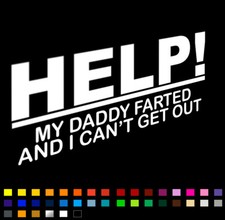 Help Funny Vinyl Decal