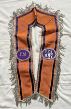 Orange Order Collarette  Sash - LOL 887 PM Jewel - Ulster, Loyalist, Masonic -v2