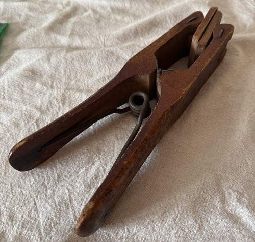 Antique wood metal book - metal,