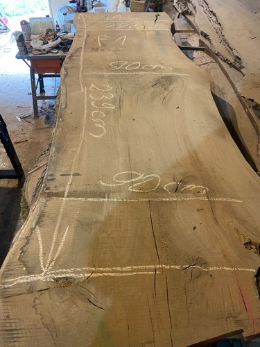 Oak live edge table - oak,