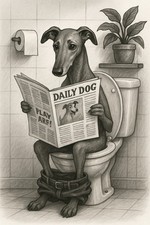 lurcher Bathroom Prints Funny