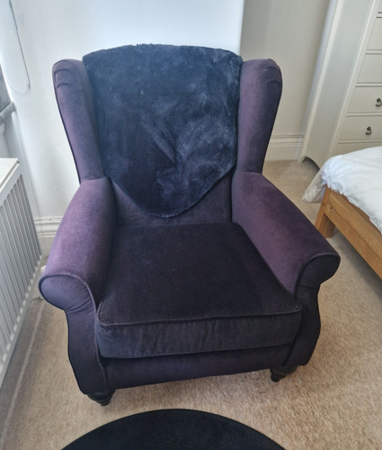 Purple wingback armchair - purple,