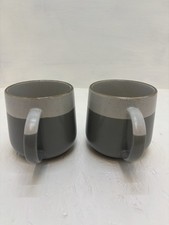 A Pair of Argos Home two Tone Speckled Grey Ceramic Mugs, discontinued, VGC