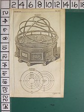 1754 ANTIQUE PRINT ~ ORRERY ASTRONOMY SOLAR SYSTEM DIAGRAM