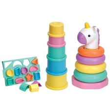 Baby Unicorn Gift Set Stacking Cups Shape Sorter Rings Toddler Activity Toy