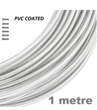 Steel Wire Rope Metal Cable Rigging 7x7 PVC Plastic COATED 2,3,4,5,6,8mm