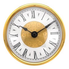3.1"/80mm Dia Quartz Roman Clock Insert, Fit 75mm/3" , Gold Tone, Style 15