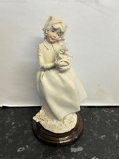 Auro Belcari Capodimonte Figurines.  GIRL WITH FLOWERS, SIGNED, ITALIAN