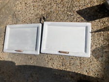 Vintage Retro White Painted Wooden Caravan Camper Cupboard Doors x 2