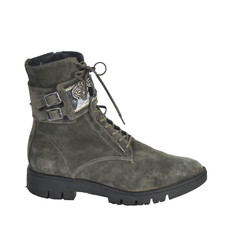 Biker Boots Kurt Geiger Khaki Green Suede Studded