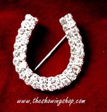 BEAUTIFUL DIAMANTE HORSE SHOE STOCK PIN