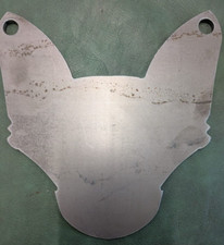 Hardox 450 12mm thk, FOX Head Shooting Target, 100x100mm, (4")