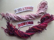 Embroidery Bundle x 50 Threads PINK  MIX: Cottons/Perle/Wool/Yarn/Viscose Ribbon