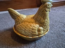 Large Chicken Hen on Nest Egg