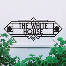 Art Deco Iron House Name Sign-