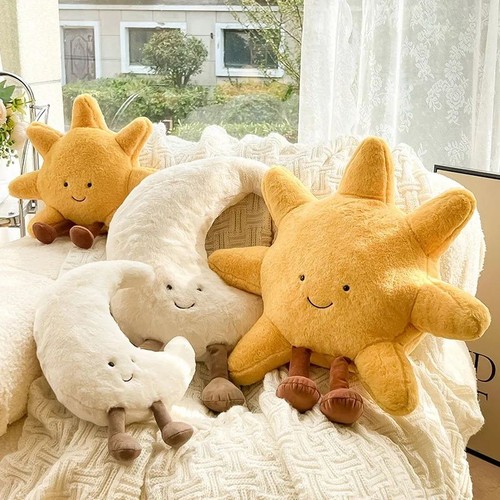 Sun moon plush pillow - &,