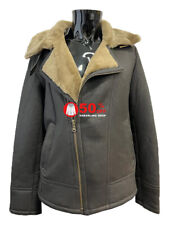 Men's Sheepskin Shearling Jacket RAF B3 Pilot Flying Leather Real Fur Jacket