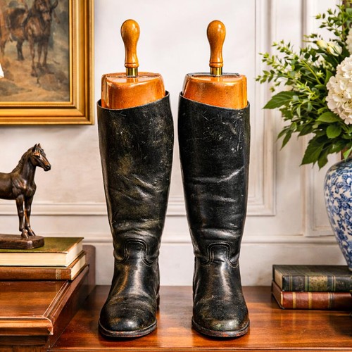 English antique black leather - black,