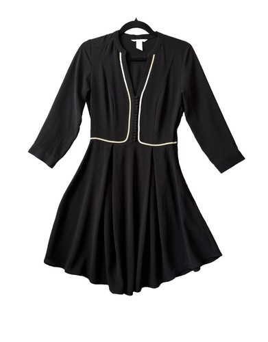 Black crepe dress pleated - black,