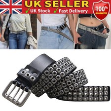 Men Leather Belt-Punk Gothic Studded Belt Rock Rivet Buckle Waistband'