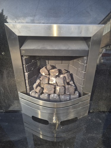 Gas inset fireplace slide - inset, (slide