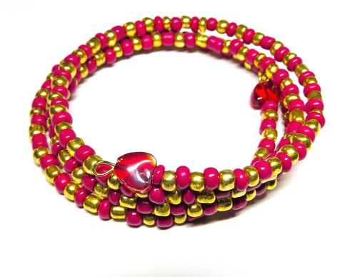 Memory wire bangle dark - -, pink