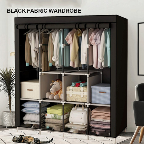 Large fabric canvas wardrobe - fabric,